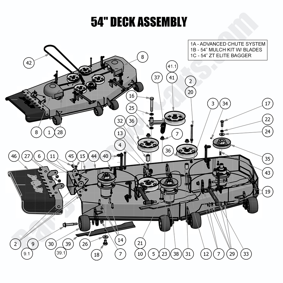 1722 - Bad Boy Mower Parts Lookup > 2018 > ZT Elite > 54\" Deck Assembly